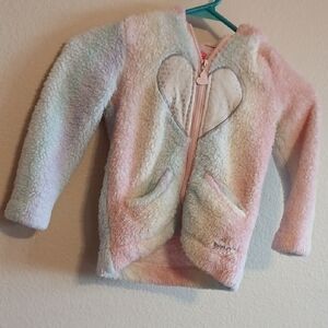 Betsey Johnson Toddler Fleece Coat Size Heart Face on Hood 3T